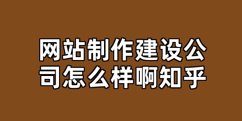 网站制作建设公司怎么样啊知乎